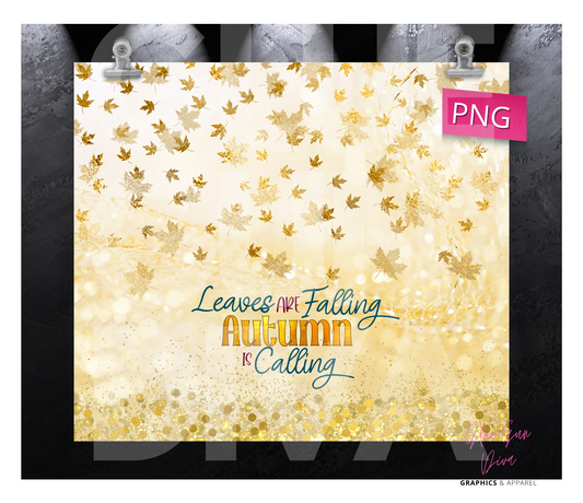 Autumn is Calling- Digital tumbler wrap for 20 oz skinny straight tumbler