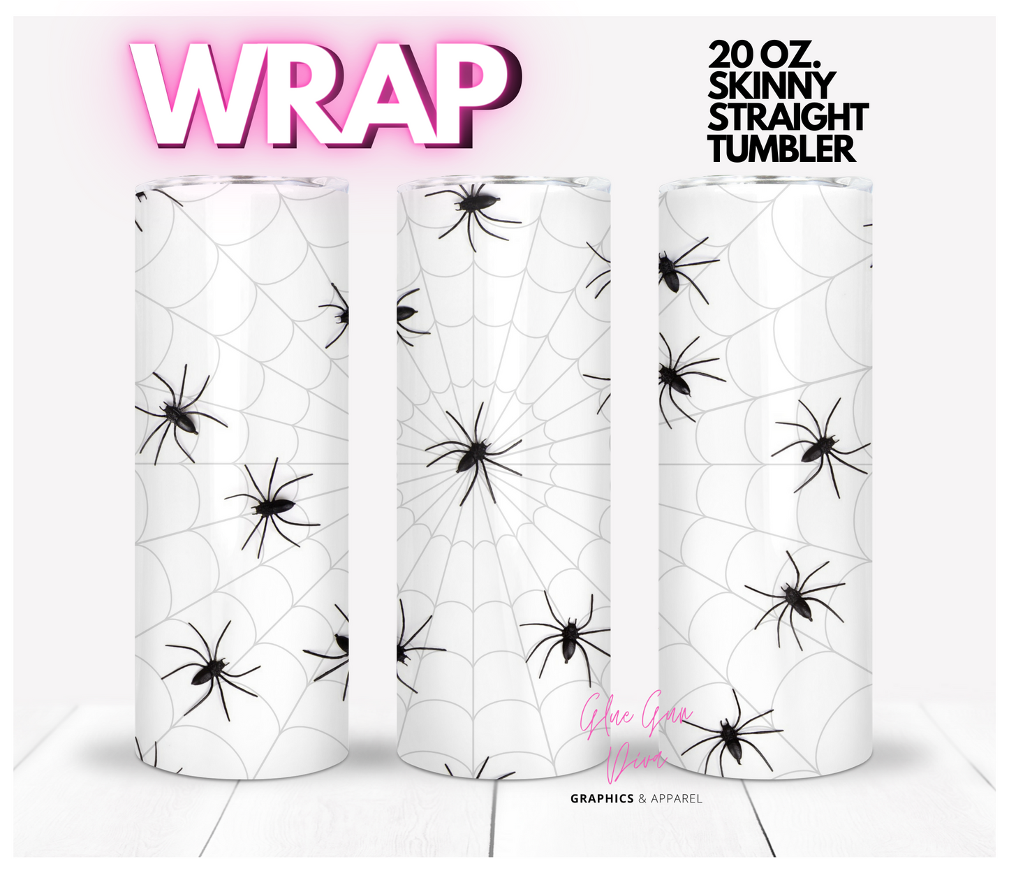 Itsy Bitsy Spiders - Digital tumbler wrap for 20 oz skinny straight tumbler
