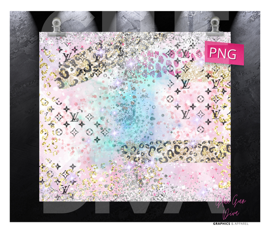 Fantasy Glitter - Digital tumbler wrap for 20 oz skinny straight tumbler