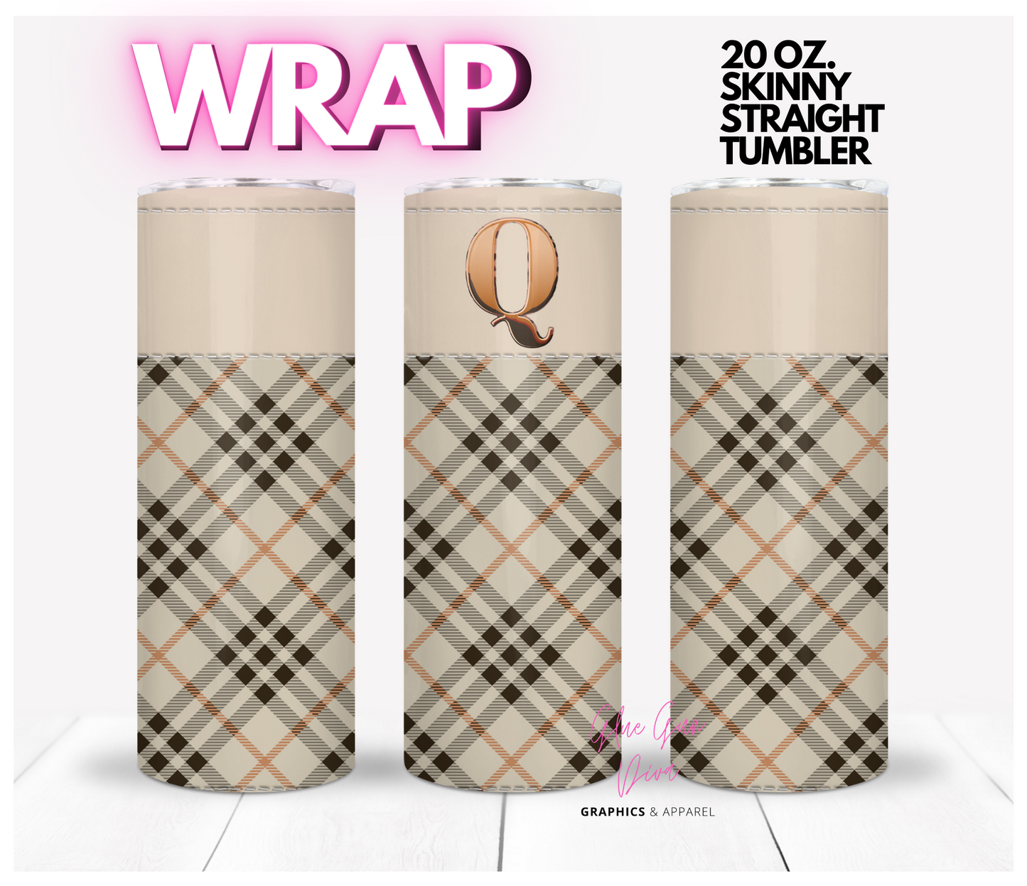 Entire Alphabet Plaid Canvas with Initials BUNDLE - 27 images