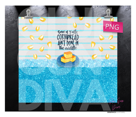 Cornbread- Digital tumbler wrap for 20 oz skinny straight tumbler
