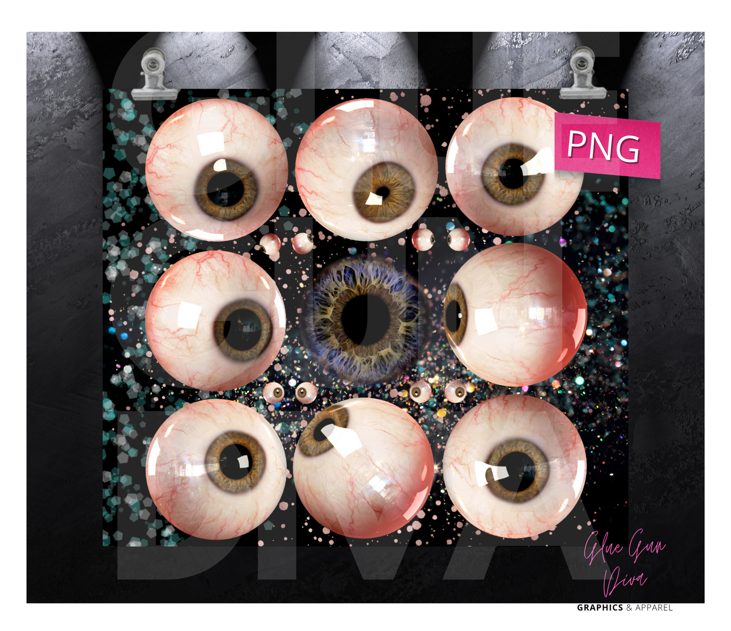 Eye See you - Digital tumbler wrap for 20 oz skinny straight tumbler