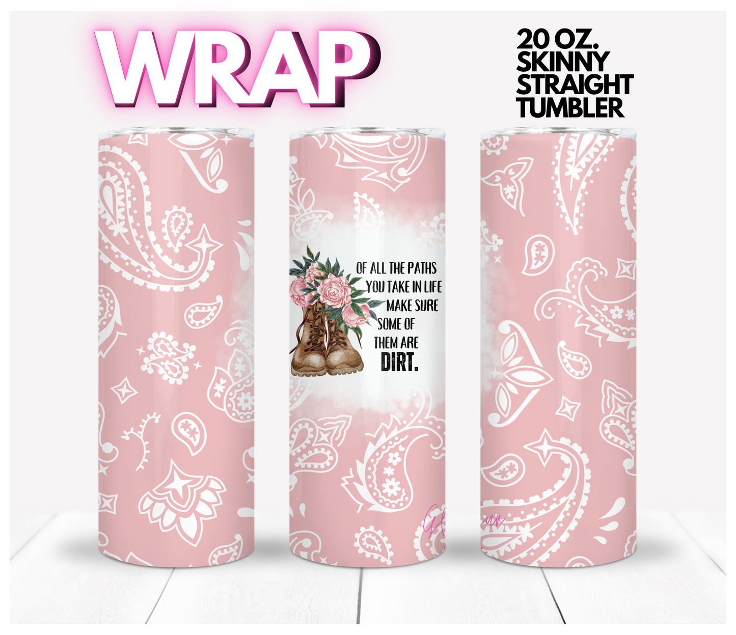 Dirt Path - Digital tumbler wrap for 20 oz skinny straight tumbler