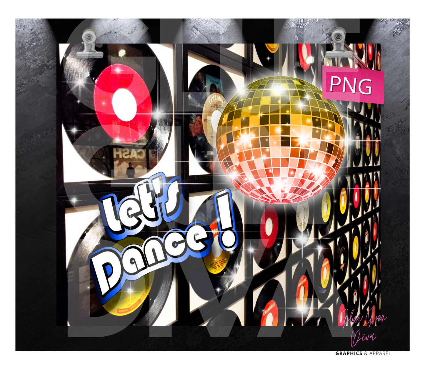 Let's Dance - Digital tumbler wrap for 20 oz skinny straight tumbler