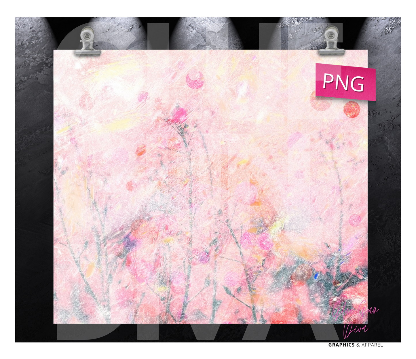 Pink Dreams - Digital tumbler wrap for 20 oz skinny straight tumbler