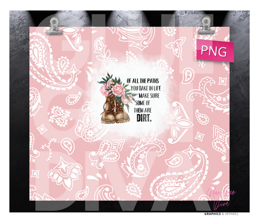 Dirt Path - Digital tumbler wrap for 20 oz skinny straight tumbler