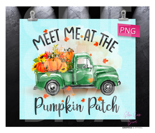 Meet me at the Pumpkin Patch - Digital tumbler wrap for 20 oz skinny straight tumbler