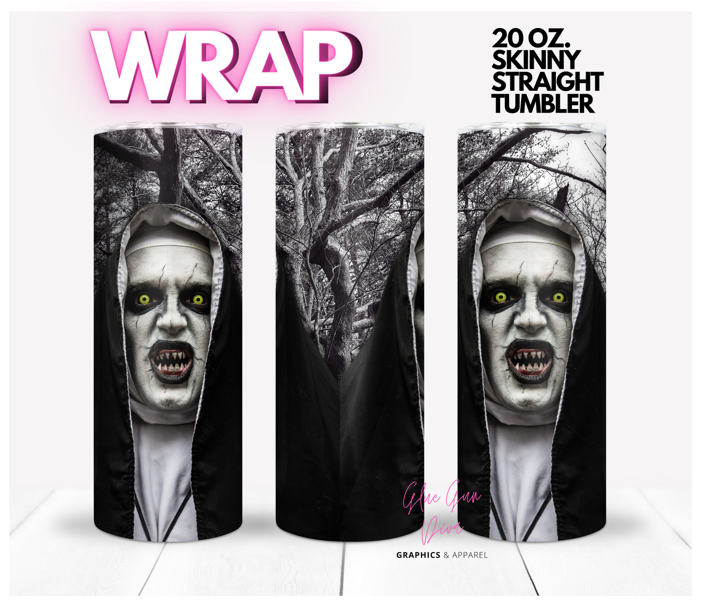 Sister Petrified - Digital tumbler wrap for 20 oz skinny straight tumbler