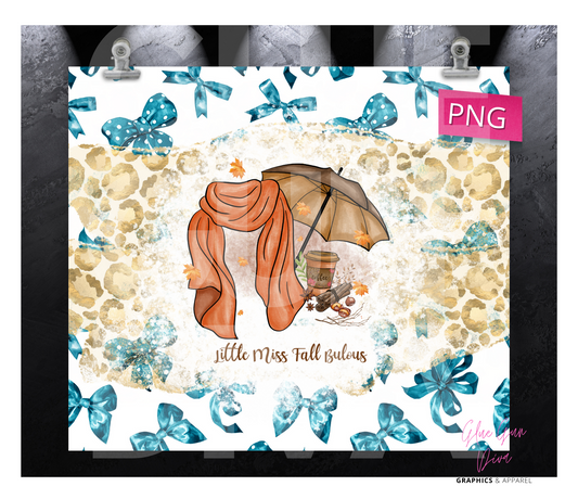Little Miss Fall Bulous- Digital tumbler wrap for 20 oz skinny straight tumbler