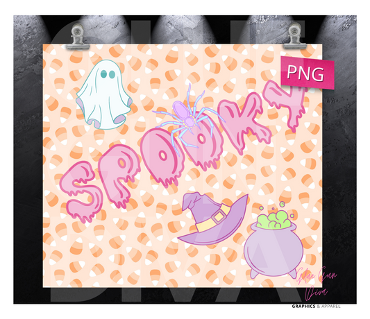 Spooky Pastels- Digital tumbler wrap for 20 oz skinny straight tumbler