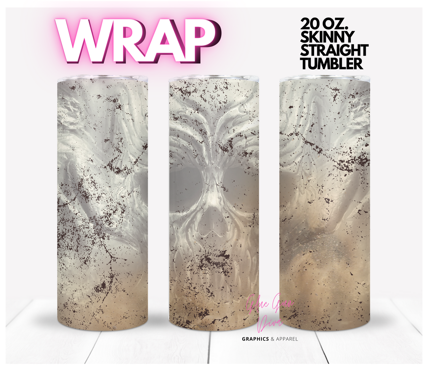Smokey Haunting - Digital tumbler wrap for 20 oz skinny straight tumbler