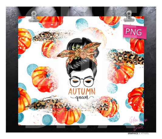 Autumn Queen - Digital tumbler wrap for 20 oz skinny straight tumbler