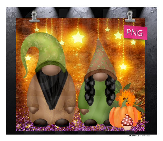 Dark Skin Gnomes - Digital tumbler wrap for 20 oz skinny straight tumbler