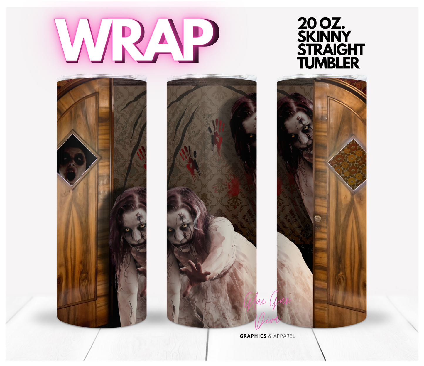 Knock Knock - Digital tumbler wrap for 20 oz skinny straight tumbler