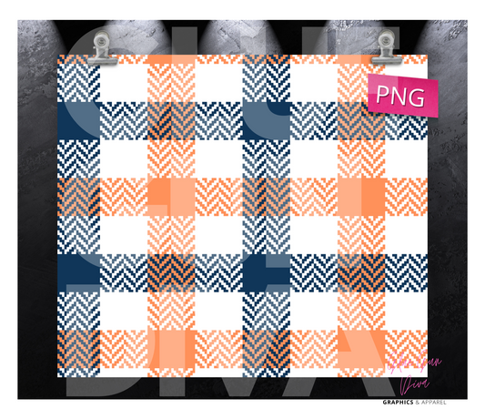 Fall White Plaid - Digital tumbler wrap for 20 oz skinny straight tumbler