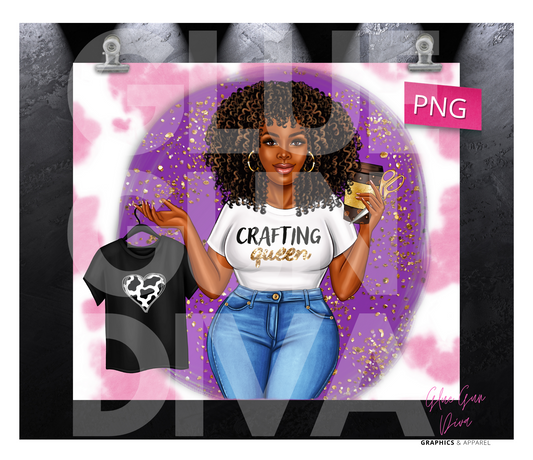 Craft Boss Queen 2 - Digital tumbler wrap for 20 oz skinny straight tumbler