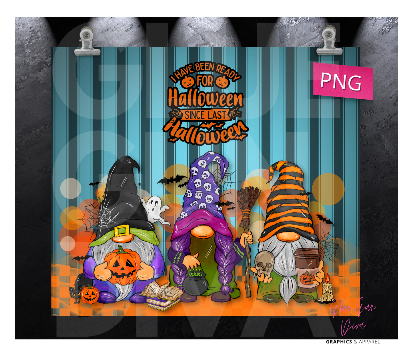 Ready for Halloween since last Halloween - Digital tumbler wrap for 20 oz skinny straight tumbler