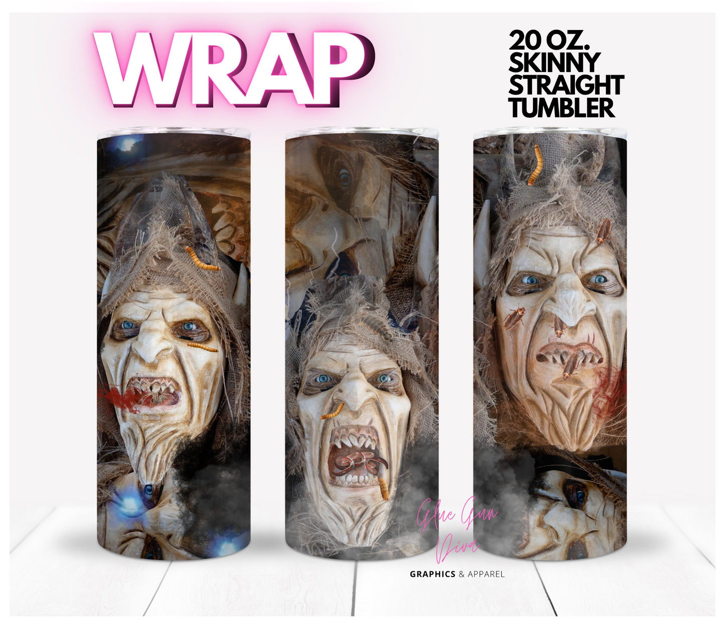 Demons- Digital tumbler wrap for 20 oz skinny straight tumbler