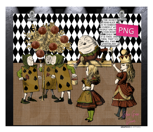 Alice in Fall- Digital tumbler wrap for 20 oz skinny straight tumbler