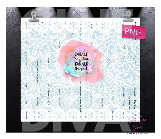 Inhale Exhale - Digital tumbler wrap for 20 oz skinny straight tumbler