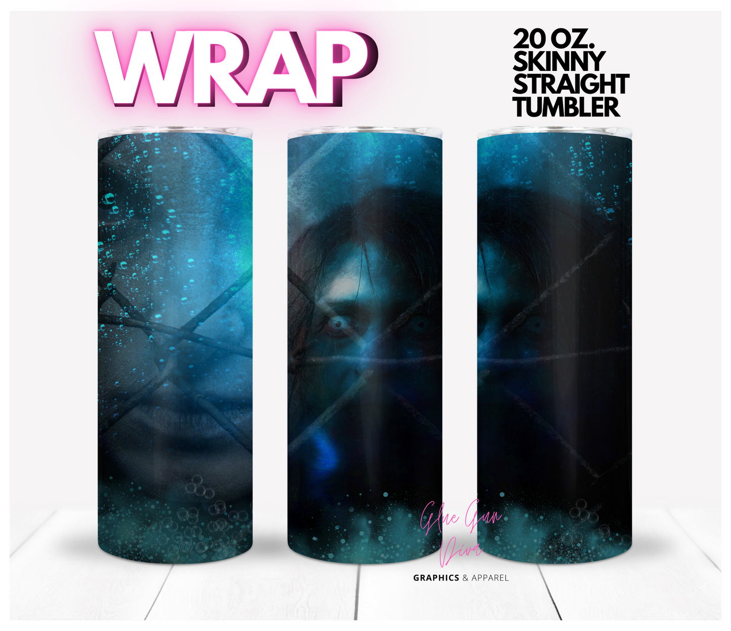 Under Water - Digital tumbler wrap for 20 oz skinny straight tumbler