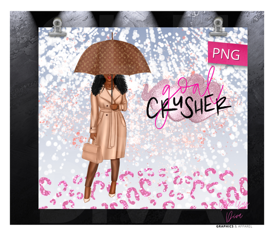 Goal Crusher 2- Digital tumbler wrap for 20 oz skinny straight tumbler