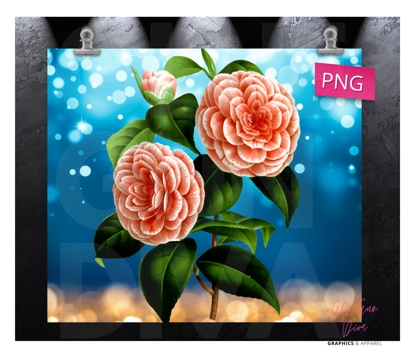 Magical Flowers- Digital tumbler wrap for 20 oz skinny straight tumbler