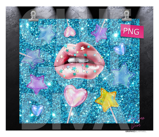 Candylicious - Digital tumbler wrap for 20 oz skinny straight tumbler