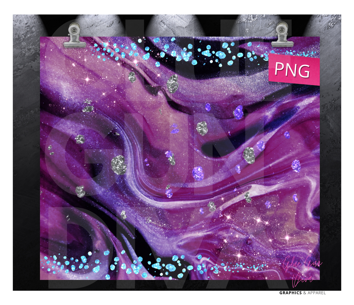 Purple Lava - Digital tumbler wrap for 20 oz skinny straight tumbler