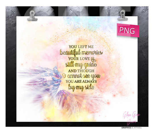 Beautiful Memories - Digital tumbler wrap for 20 oz skinny straight tumbler