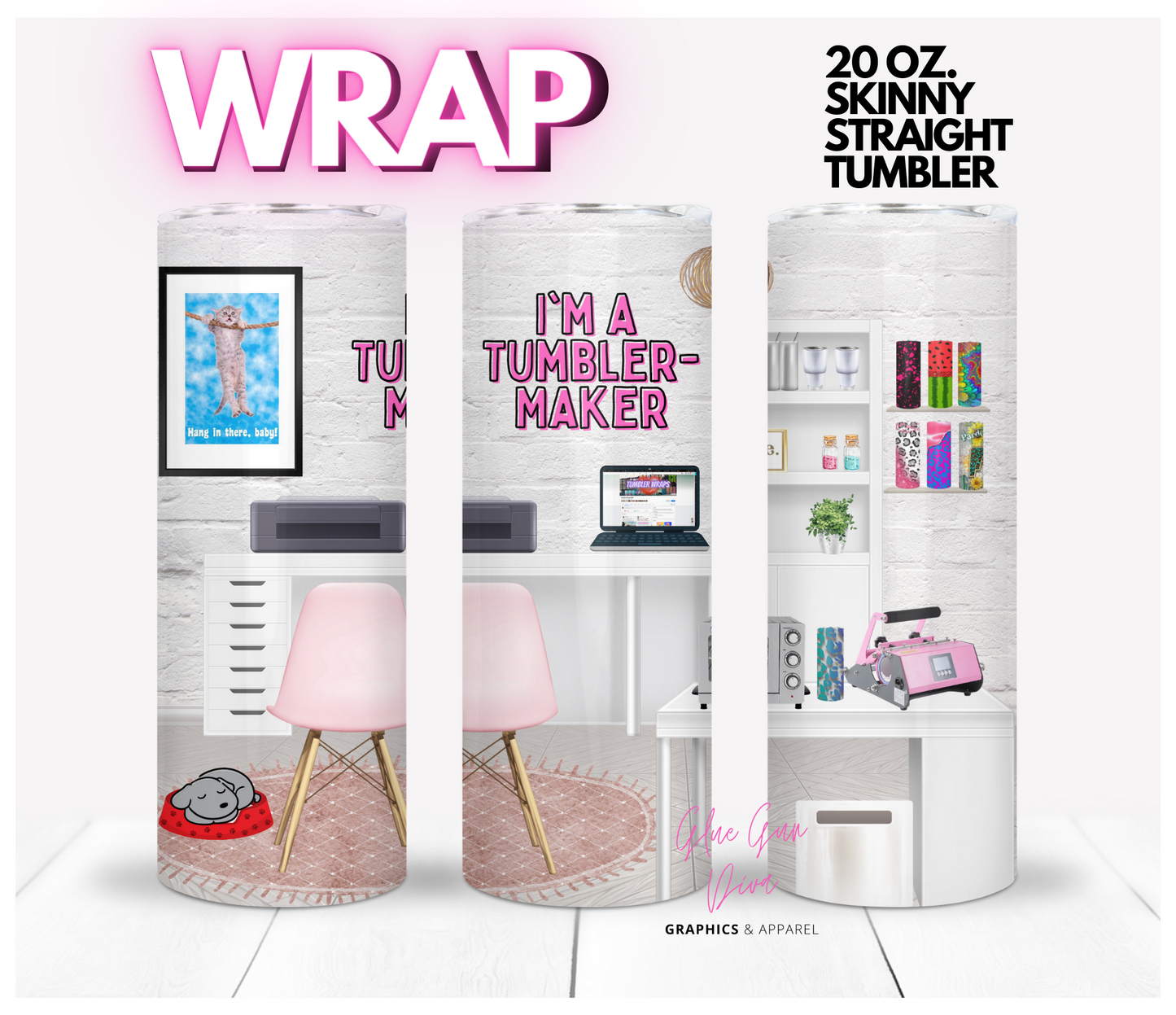 Tumbler Maker - Digital tumbler wrap for 20 oz skinny straight tumbler