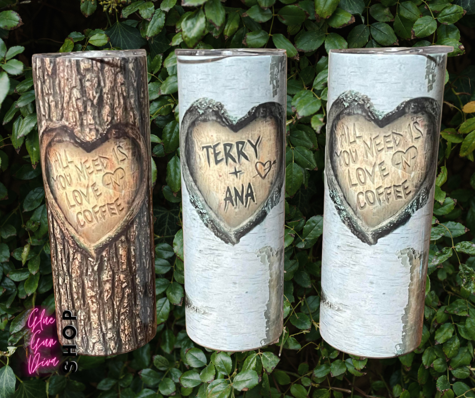 TREE TRUNK LOVE and COFFEE, Insulated Tumbler