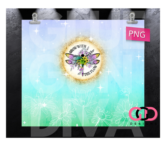 Grow With the Flow- Digital tumbler wrap for 20 oz skinny straight tumbler