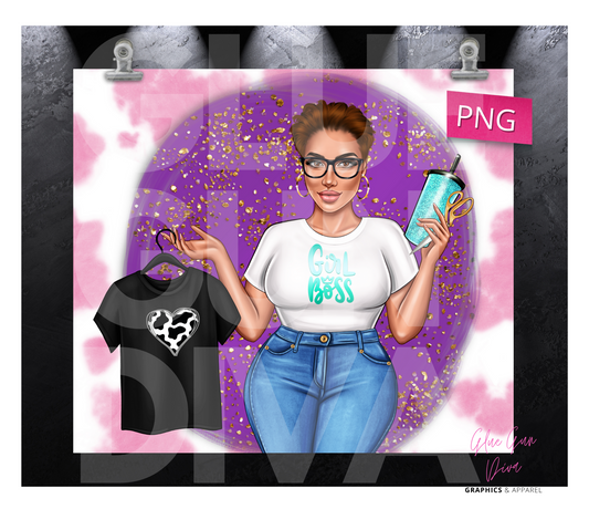 Craft Boss Queen 1 - Digital tumbler wrap for 20 oz skinny straight tumbler