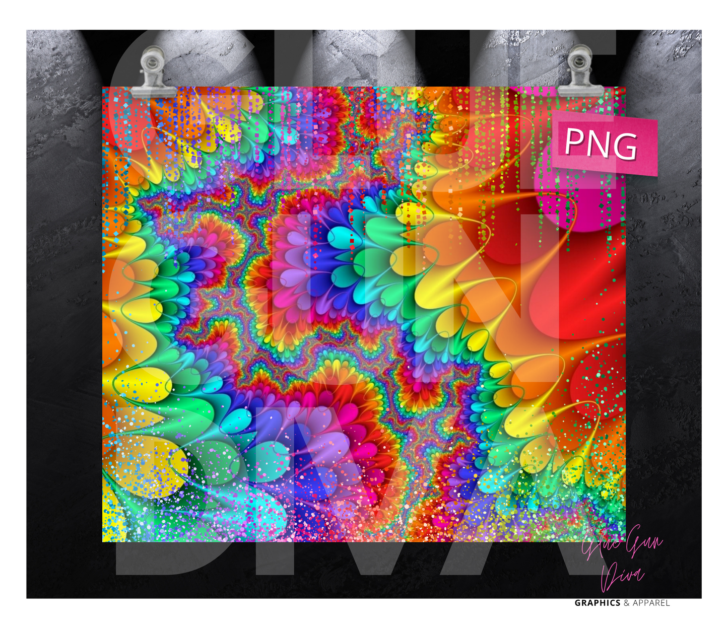 Rainbow color party - Digital tumbler wrap for 20 oz skinny straight tumbler