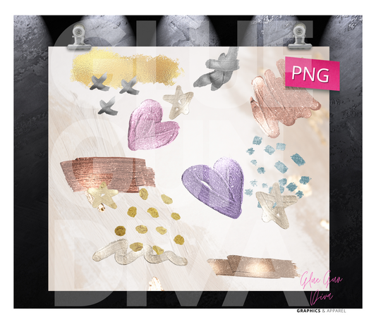 Metallic Doodles- Digital tumbler wrap for 20 oz skinny straight tumbler