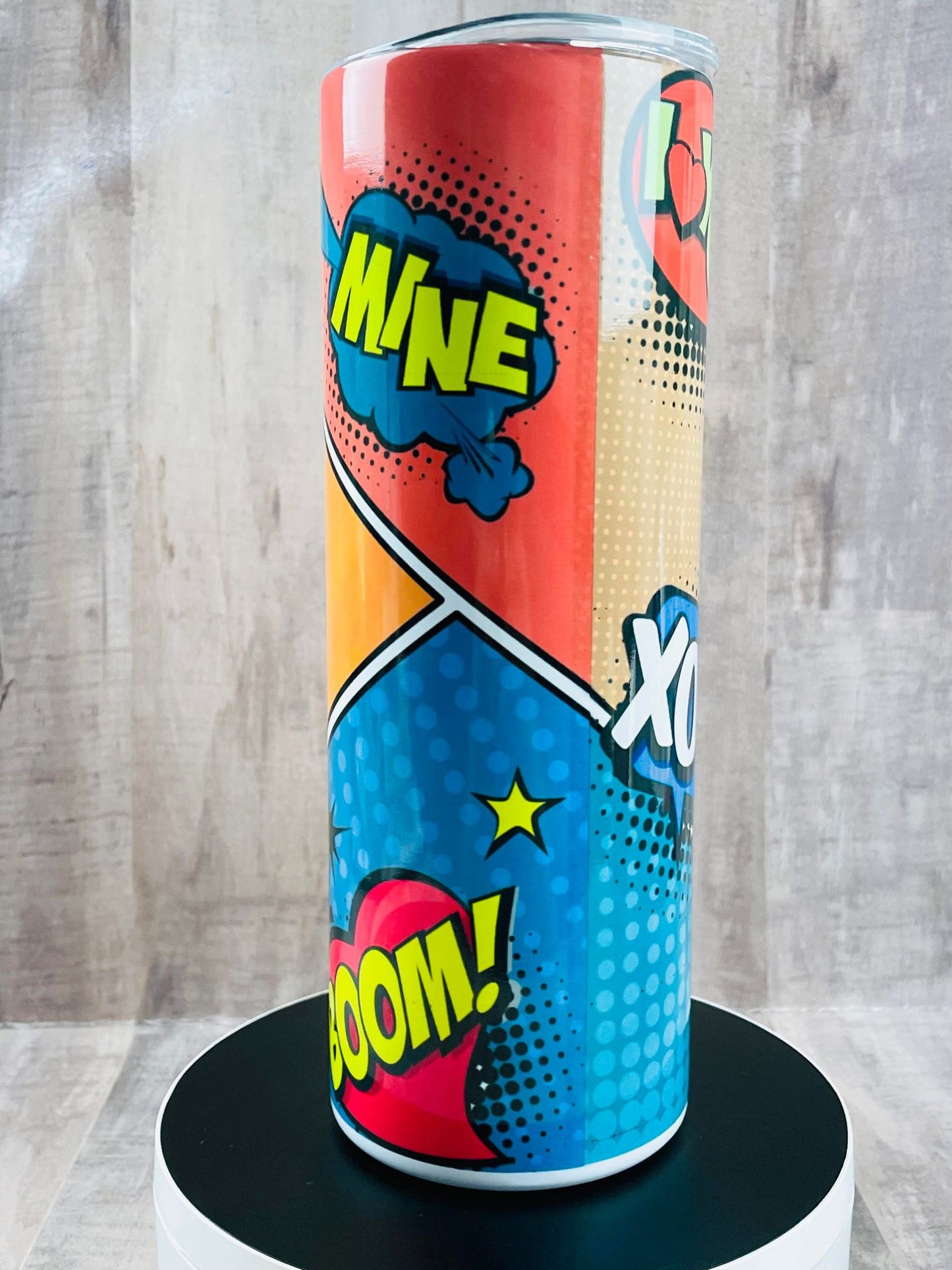 SUPERHERO Kiss I love You Valentine's Day, handmade Insulated Tumbler