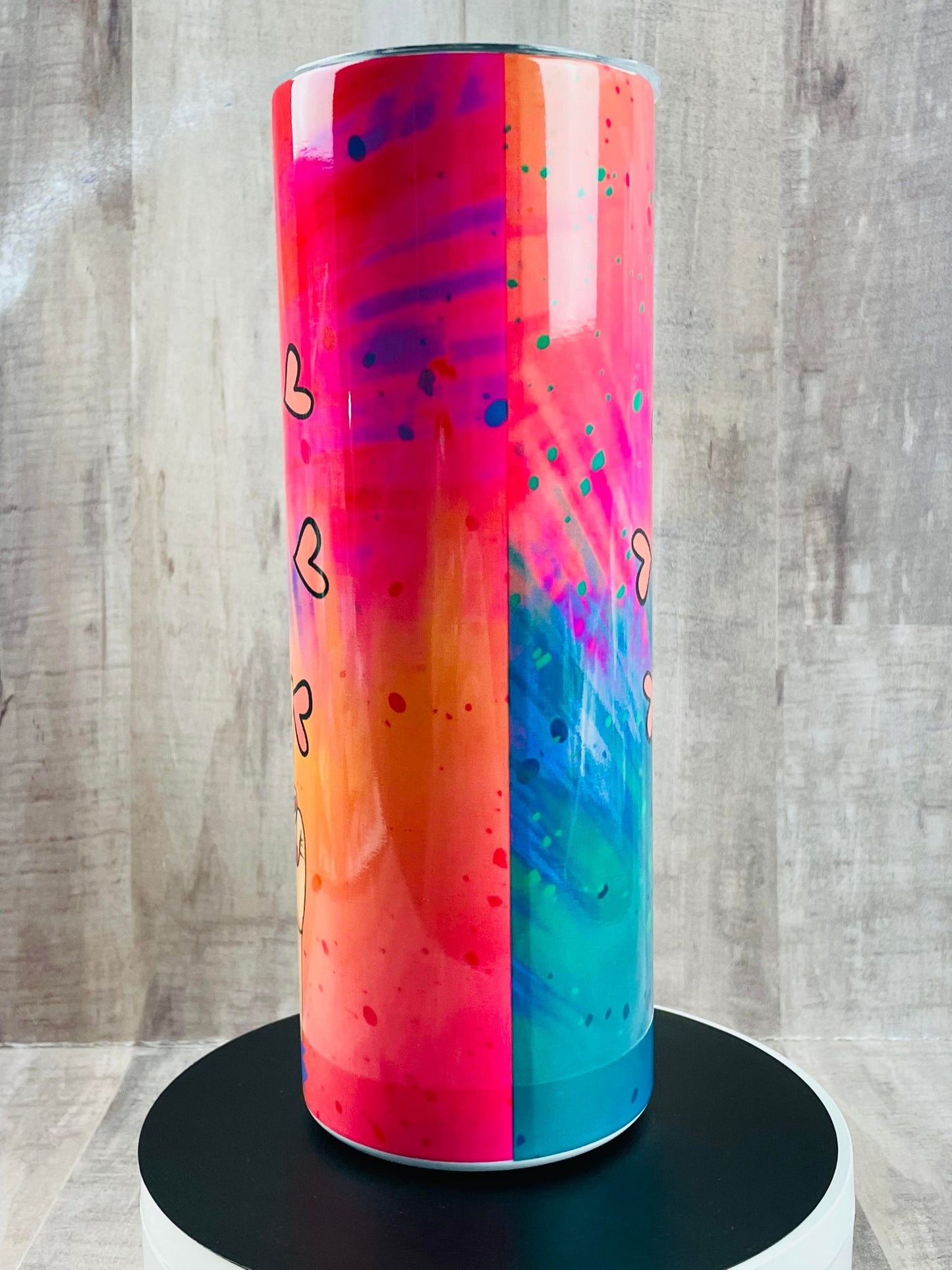 POP CULTURE Love girl blue hair peace, handmade Insulated Tumbler