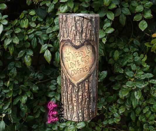 TREE TRUNK LOVE and COFFEE, Insulated Tumbler