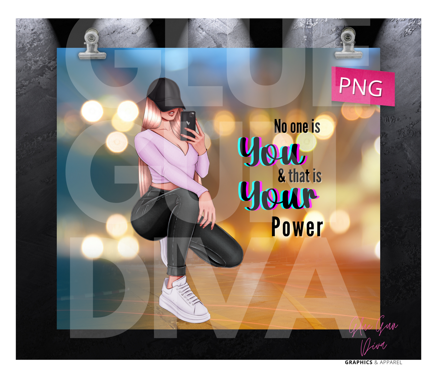 Your Power - Digital tumbler wrap for 20 oz skinny straight tumbler