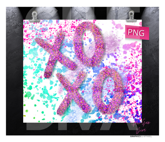 xoxo- Digital tumbler wrap for 20 oz skinny straight tumbler