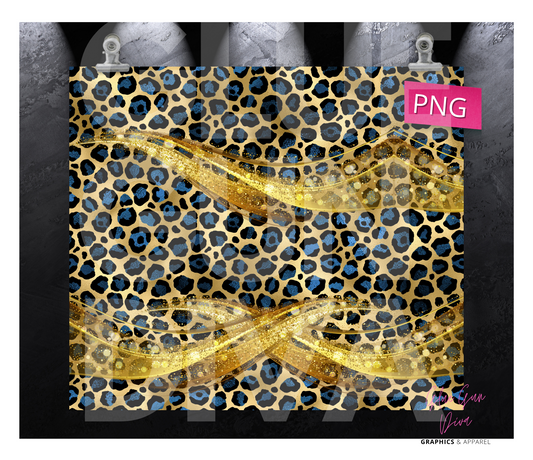 Gold wrap Animal print- Digital tumbler wrap for 20 oz skinny straight tumbler