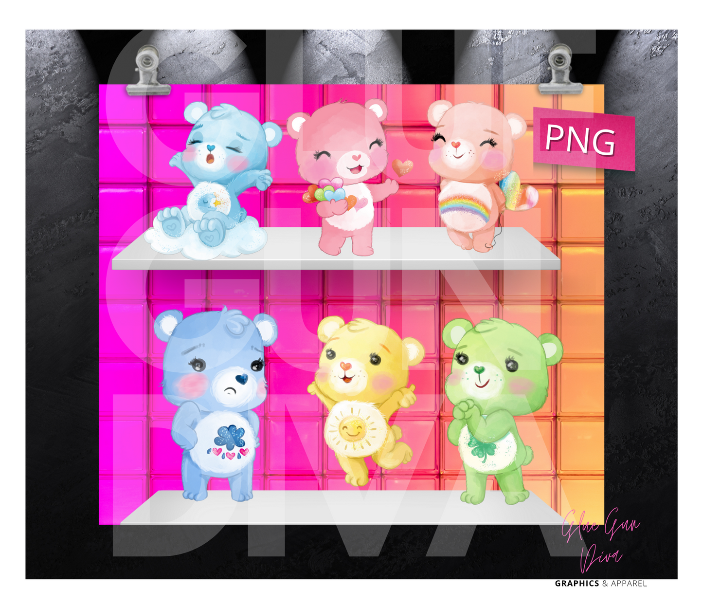 Bears that Care- Digital tumbler wrap for 20 oz skinny straight tumbler