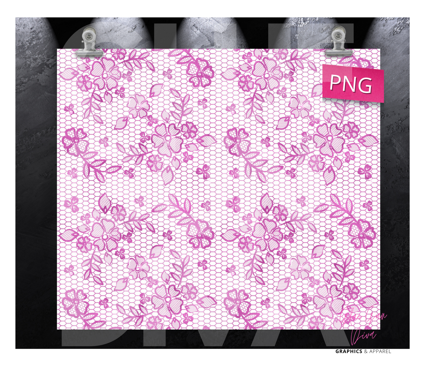 Purple lace- Digital tumbler wrap for 20 oz skinny straight tumbler