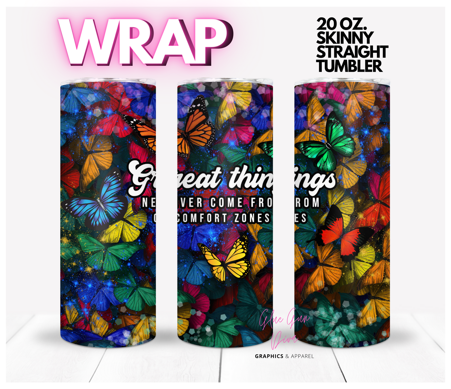 Great Things - Digital tumbler wrap for 20 oz skinny straight tumbler