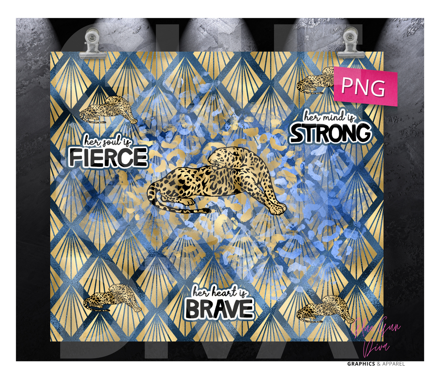 Fierce - Digital tumbler wrap for 20 oz skinny straight tumbler