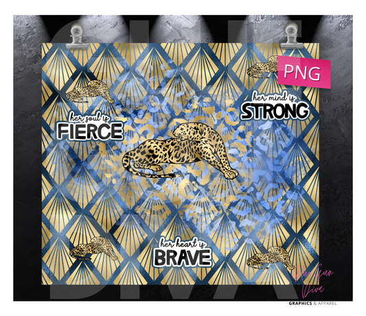 Fierce - Digital tumbler wrap for 20 oz skinny straight tumbler