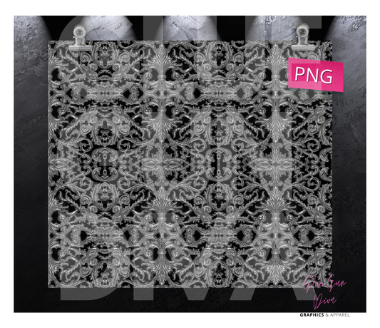 Metal Beauty- Digital tumbler wrap for 20 oz skinny straight tumbler