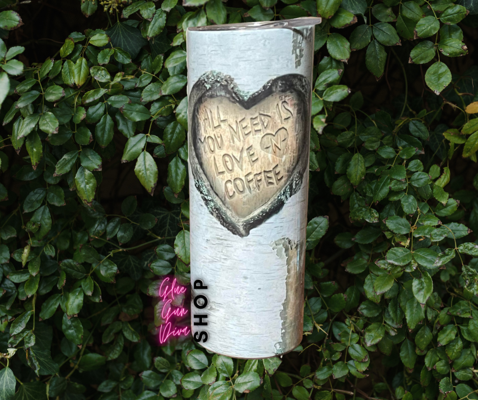 TREE TRUNK LOVE and COFFEE, Insulated Tumbler