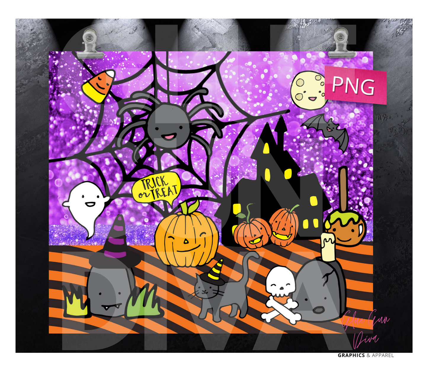 Cute Halloween - Digital tumbler wrap for 20 oz skinny straight tumbler